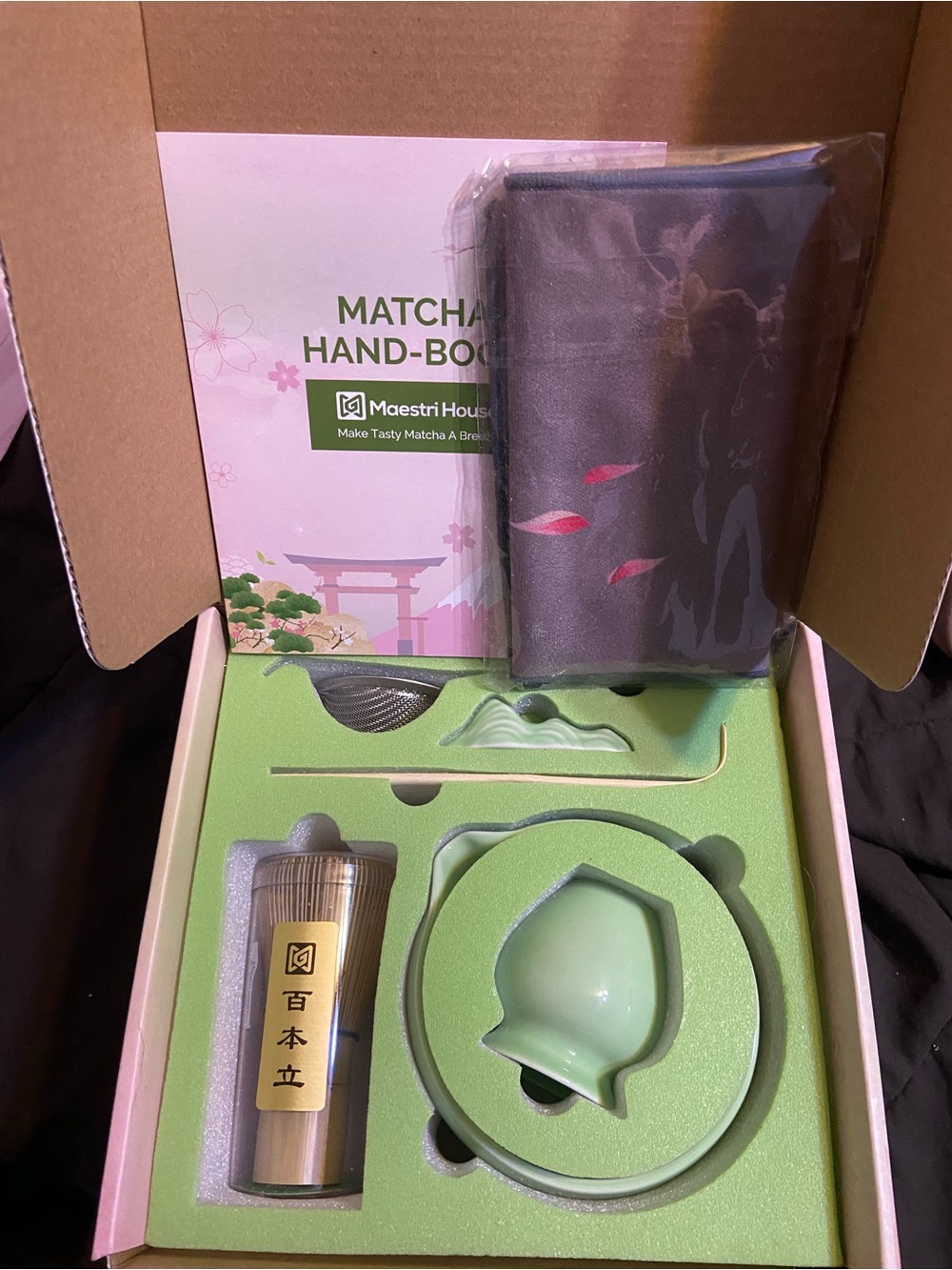 Pink Matcha Tea Accessory Set - Picture 2 of 3